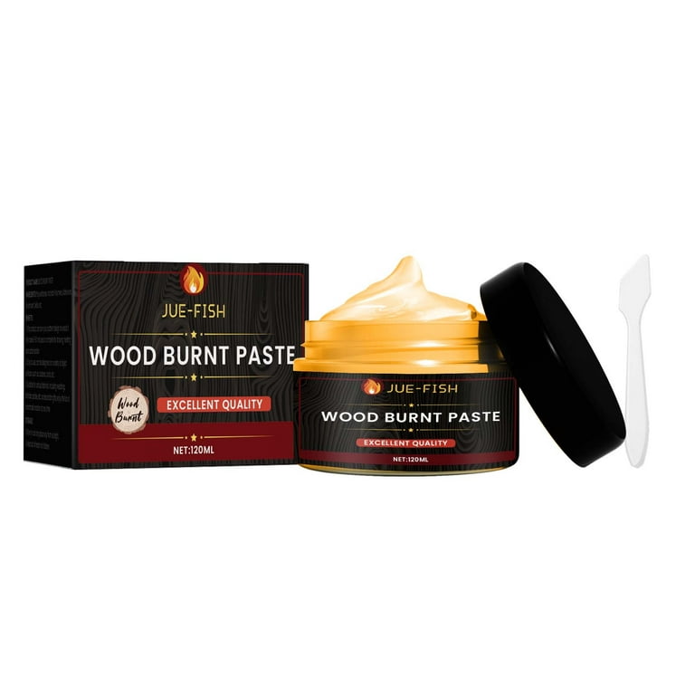 Wood Burn Paste, Log Burning Paste for Wood, 4 oz Wood Burn Gel with Spatula for Crafts, Painting and DIY Art, Create Beautiful Art in Minutes, Person