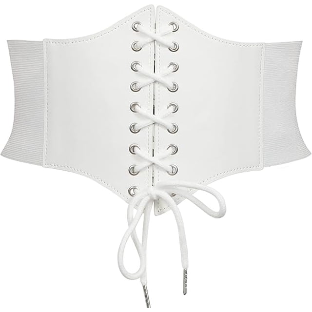 Cinturón elástico para mujer con cordones y lazos para disfraz, cinturón tipo corsé para mujer, 73 cm