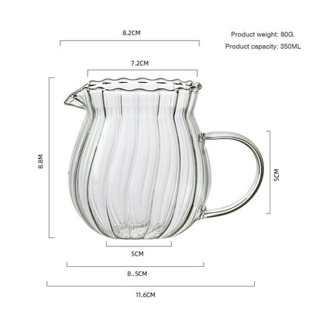 

Japanese Striped Milk Jug With Handle Transparent High Borosilicate Glass Pot Party Juice Container Heat-Resistant Coffee Pot-Option A0