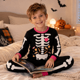 thumbnail image 2 of Boys Halloween Skeleton Pajamas Glow in The Dark Cotton 2 Piece Sleepwear Set Long Sleeve Kids PJs for Toddler Boys 3T, Heart II, 2 of 8