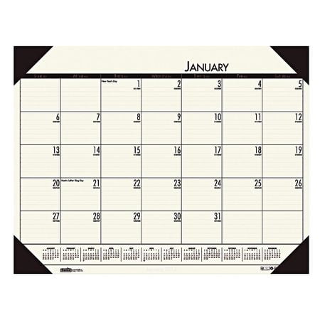 Doolittle Monthly Desk Pad - HOUSE OF DOOLITTLE Monthly Desk Pad Calendar,22x17 In,Tan HOD12443