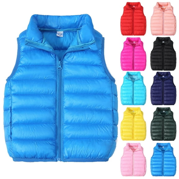 Cute Jackets Kids Toddler Baby Boys Girls Sleeveless Winter Coats Jacket Vest Outer Outwear Outfits Clothes Boys Puffy Vest Kids Jacket 12 Months-4 Years