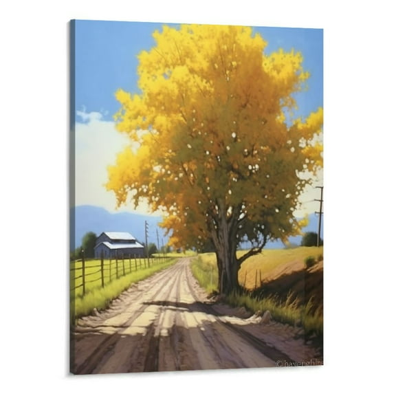 Shiartex Oil Painting, Landscape, Simplicity, Mural Hanging Poster Canvas Wall Art Decor Home Frame Hanger Posters Mural 16x20 Inch