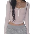 thumbnail image 2 of Top de manga larga Camisetas vintage Camisetas gráficas Camisetas gráficas para mujer Tops para salir Top sexy Y2k Top, 2 of 4