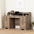 thumbnail image 2 of Pemberly Row Computer Office Desk with Power Bar-Weathered Oak-Pemberly Row, 2 of 3
