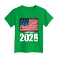thumbnail image 5 of WUANDIXFA Kids Shirt 250 Anniversary USA Girls' United States Patriotic T-Shirt with American Flag Crewneck Short Sleeve Green,11-12 Years, 5 of 5