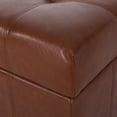 thumbnail image 6 of Noble House Rosalla Faux Leather Storage Ottoman, Cognac Brown, Dark Brown, 6 of 13