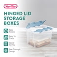 thumbnail image 5 of Sterilite 30 Qt Hinged Lid Storage Box, Plastic Container, Washed Blue, 18 Pack, 5 of 9