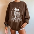 thumbnail image 4 of Sudadera extragrande de lana de manga larga con cuello redondo y estampado de calavera para mujer Pompotops  gfhjh16675, 4 of 5
