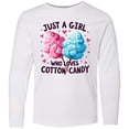 thumbnail image 3 of Inktastic Just a Girl Who Loves Cotton Candy Long Sleeve Youth T-Shirt, 3 of 5