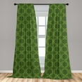 thumbnail image 5 of Ambesonne Sage Curtains, Mandala Geometrical Floral, Pair of 28"x95", Fern Green Olive Green, 5 of 5