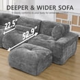 thumbnail image 5 of Daeorio 112" Modular Sectional Cloud Couch,Velvet Upholstered Sofa Boneless Modern Comfy No Assembly Required Deep Seat Loveseat Sofa for Living Room,Bedroom,Apartment(Gray,L-Shaped), 5 of 8