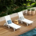 thumbnail image 2 of WestinTrends Malibu Outdoor Chaise Lounge Set of 2, All Weather Poly Lumber Patio Pool Lounge Chair with 5 Posistions Backrest, White, 2 of 9