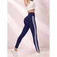 thumbnail image 5 of Women'S Yoga Lounge Leggings with Double Stripe Design, Comfort Fit, Non-See Through Dark Blue M, 5 of 6