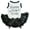 White/Black Sequins, variant on Petitebelle Happy New Year Puppy Dog Dress (Black/Yellow Sequins, X-Large)