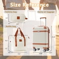 thumbnail image 2 of imerelez Hardshell Luggage Set 3-Piece, 20 Inch Carry-On Suitcase with Spinner Wheels TSA Lock, Lightweight Durable ABS for Travel Business, Cream, 2 of 8