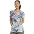 thumbnail image 6 of Dickies Dynamix Medical Scrubs Top for Women V-Neck DK618, S, Flower Frenzy Camo, 6 of 8