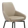 thumbnail image 2 of Shilo Swivel Upholstered Dining Chair in Champagne Faux Leather with Black Metal Legs - Set of 2, 2 of 6