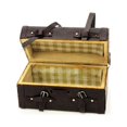 thumbnail image 5 of 1:12 Miniature Trunk for Dollhouse - Wooden and Leather Packing Bag, 58x30x31mm, for 1/6 and 1/12 Ratio Doll Houses, 5 of 5