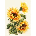 thumbnail image 3 of Wizardi Counted Cross-Stitch Kit Three Sunflowers 40-78 Magic Needle, 3 of 3