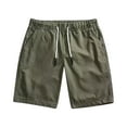 thumbnail image 4 of Mlzmgr Mens Shorts Elastic Waist 11 Inch Inseam Drawstring Straight Leg Shorts Summer Going out Daily Shorts, 4 of 8