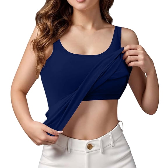 Camisole Tops For Women Womens Tank Tops With In Bra Summer Basic Padded Yoga Shirt Shelf Bras Workout Camisole Casual Undershirt Summer Sleeveless Womens Summer Tops