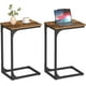 thumbnail image 1 of VASAGLE Juego de 2, Mesa Auxiliar, Mesa de Sofá en Forma de C, Bandeja de TV, Marco de Metal, Salón, Dormitorio, Marrón Rústico y Negro, 1 of 5