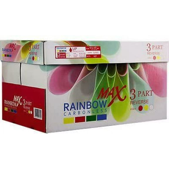 11 X 17 Rainbow Max NCR Carbonless Paper, 3 Part Reverse, 833 Sets, 2500 Sheets, 5 Reams