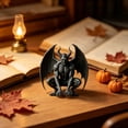 thumbnail image 7 of Pnmtdaia Gothic Squatting Horned Gargoyle Resin Statue Spooky Dark Sculpture Halloween Themed Desktop Ornament for Witchcraft Home Mantel Shelf Tabletop Display Decor, 7 of 7