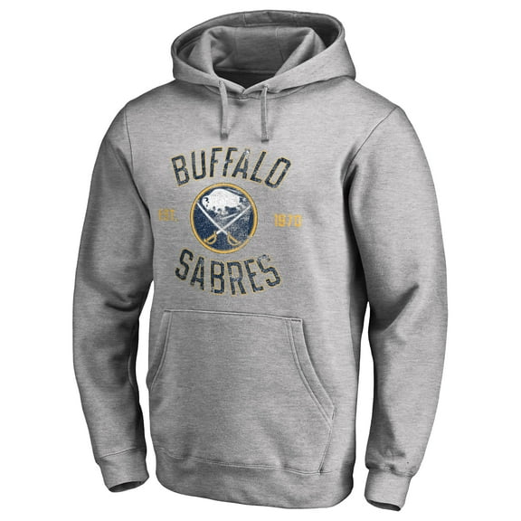 Men's Ash Buffalo Sabres Heritage Pullover Hoodie