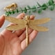 thumbnail image 2 of Gold Dragonfly Sculpture Solid Metal Insect Ornament Mini Insect Figurine for Home Office Garden Desktop Decor (Dragonfly), 2 of 4