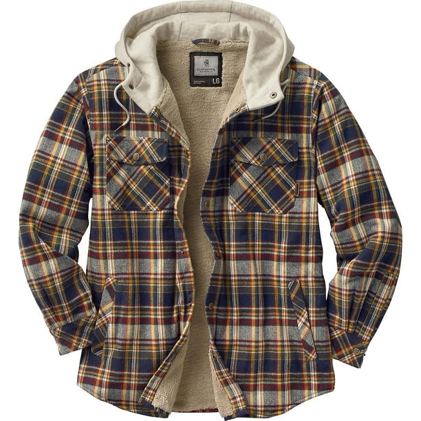 Legendary Whitetails Legendary Whitetails Men S Camp Night Berber Lined Hooded Flannel Walmart Com Walmart Com