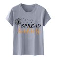 thumbnail image 4 of Offres du Jour Liquidation Iumwxz Tunique Coupe Classique Décontractée T-Shirt d'Été T-Shirts pour Femmes Blouse à Imprimé Floral Hauts à Manches Courtes Col Rond Hauts pour Femmes Tendance Dépense Faible Fête, 4 of 4