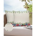 thumbnail image 6 of Waterproof Throw Pillow Covers, Independence Day Poppies Flower Leaves Vintage Floral Print Summer Spring Plant Decorative Pillowcase Soft Cushion Case for Patio Balcony, Set of 2 Square, 18"X18", 6 of 6