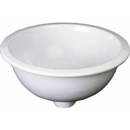 Vintage White Pedestal Sink - Round Wash Basin, No Overflow, No Faucet Holes, 15.75 Inch
