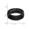 thumbnail image 4 of Mens Black Titanium 7mm Pattern Band Ring, 4 of 4