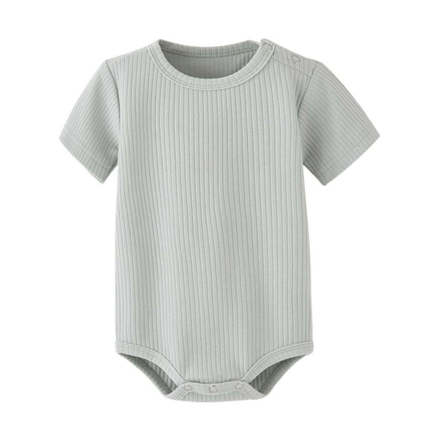MIASHUI Barboteuse d'Été à Manches Courtes pour Bébé Garçon Fille, Grenouillère, Tenue Rampante, Vert, 3-6 Mois