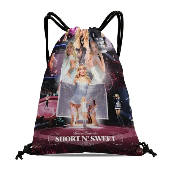 Drawstring Backpack for Sabrina Carpenter Sackpack Women Men Adults Party Favor Bags Sports for Hiking Camping Gym Travel Swimming Tote Bag 11.8 × 15.7 in