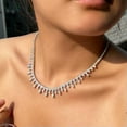 thumbnail image 4 of High End Top White CZ Tennis Charm Wedding Necklace for Women Choker Jewelry, 4 of 9