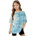 thumbnail image 5 of Frwgonr Girls Tees Soft Tie-Dye Tees Kids Tshirts Clothes Summer Tops T-Shirt Blue, Size 5-15 Years, 5 of 5