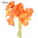 thumbnail image 3 of Flores artificiales para el hogar, oficina, simulación, decoración Floral, banquete de boda, PU, ​​Flor falsa, naranja rojo 10 Piezas Yuarrent HA000017-03B, 3 of 6