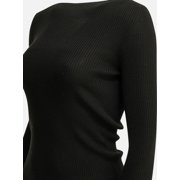 Rick Owens Fitted Black Long-Sleeved Top With Sheer Panel Detail (Women's)
