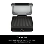 Ninja Sizzle 6-Serving Electric Indoor Grill, Low Smoke, 500°F Max Heat, GR100, Black/Stainless Steel