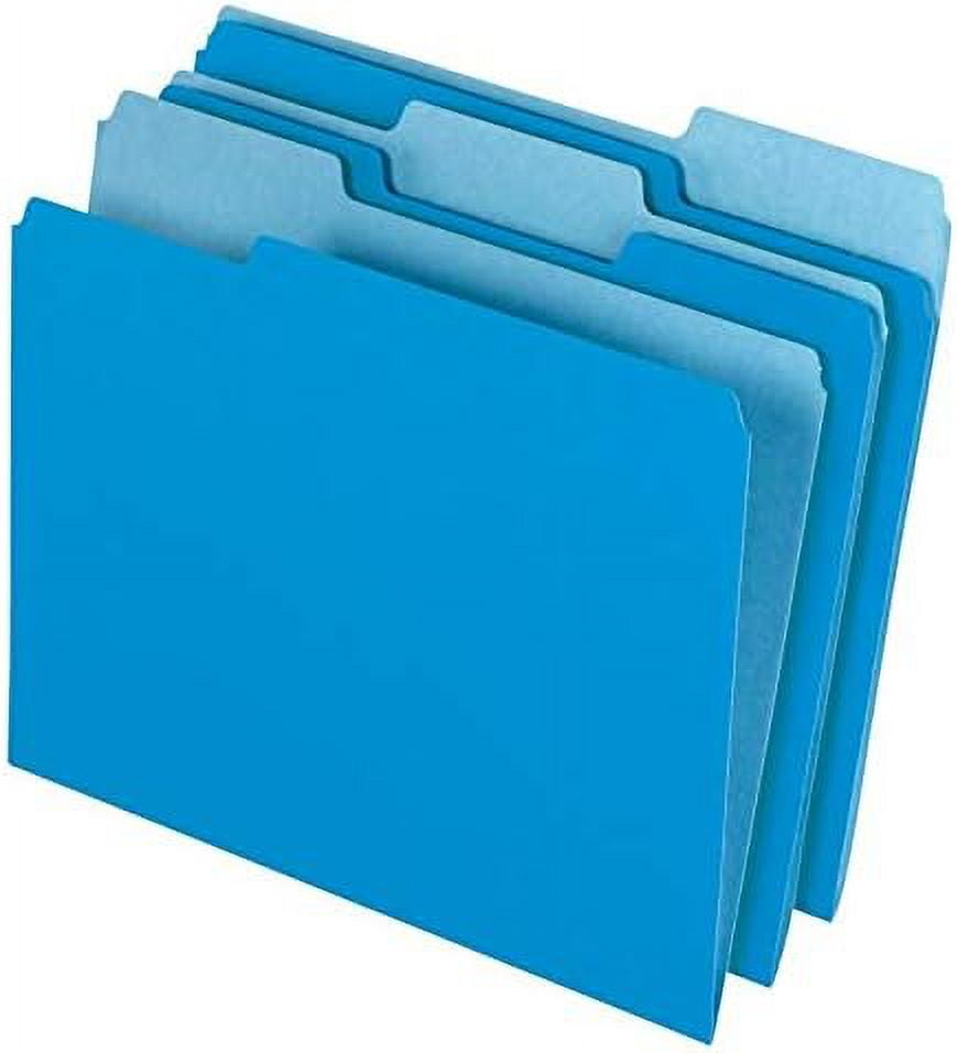 Office Depot File Folders, Letter, 1/3 Cut, Blue, Box Of 100, 97661