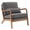 Dark Gray, variant on IVV Corduroy Accent Chair with Pillow, Rubber Wood Frame, Mid-Century Modern Comfy Upholstered Reading Armchair for Bedroom, Reading Nook, Apartment, 350lbs Weight Capacity, Beige