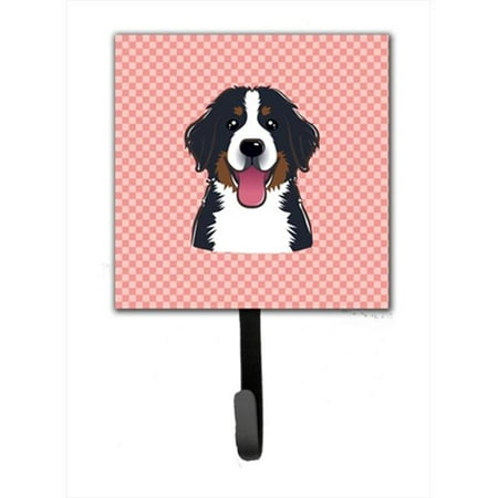 

Checkerboard Pink Bernese Mountain Dog Leash Or Key Holder 4.25 W x 7 H In.