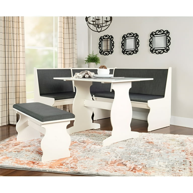 Riverbay Furniture Charcoal Nook Dining Set, Ideal for Small