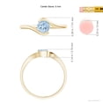 thumbnail image 6 of ANGARA Natural Semi Bezel-Set Solitaire Round Aquamarine Bypass Ring in 14K Yellow Gold for Women (Size-5mm) | March Birthstone, Anniversary, Jewelry Gift for Women | Natural Aquamarine Ring, 6 of 10