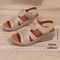 thumbnail image 6 of Sandals Women Wedge Peep Toe Thick Soled Ankle Straps Fashionable Casual Summer Solid Color Beach Sandals Outdoor Sport Shoes, 6 of 10