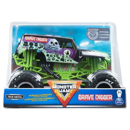 Monster Jam, Official Grave Digger Monster Truck, Die-Cast Vehicle, 1:24 Scale